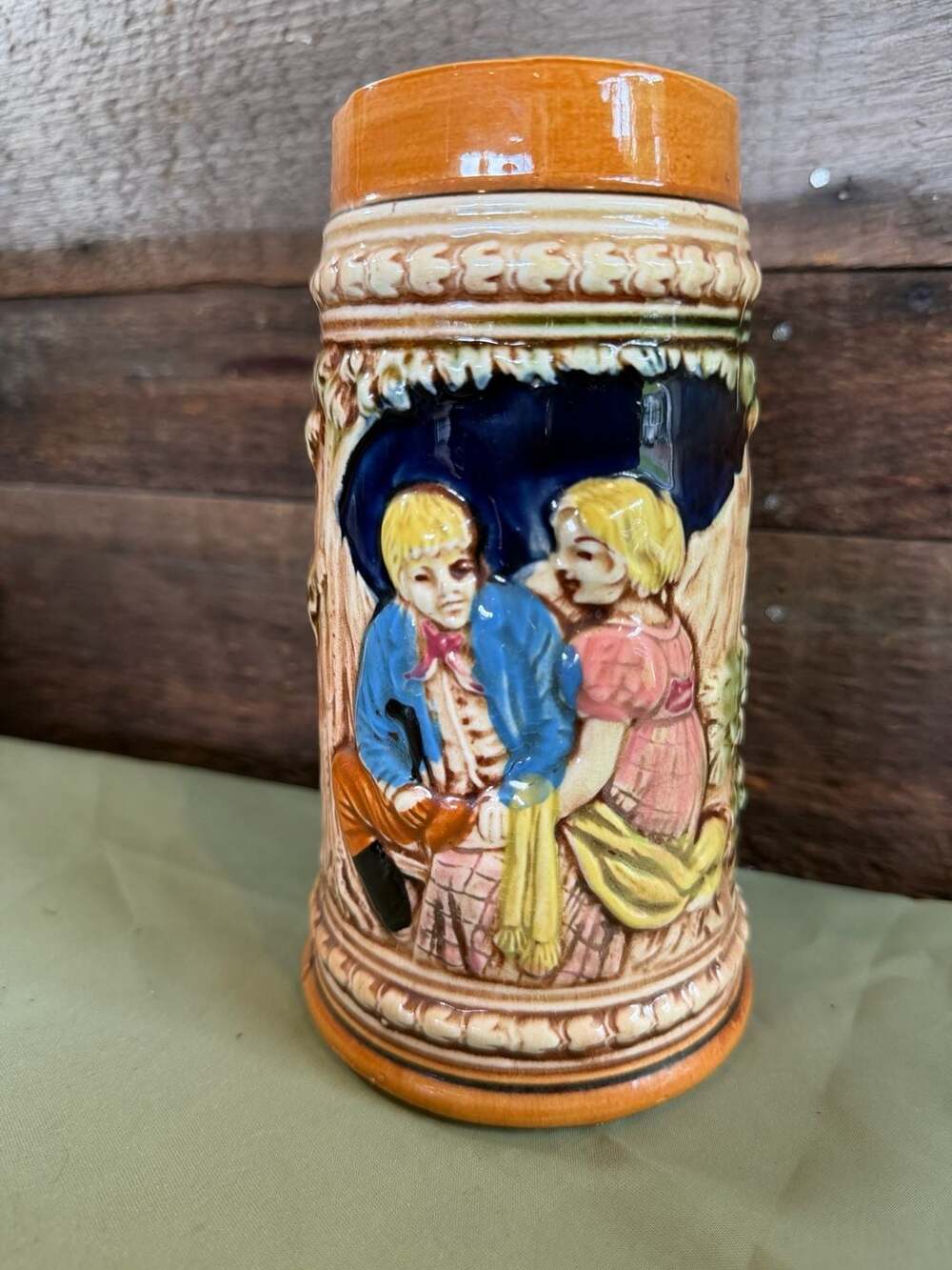 Vtg Trimont Ware German Style Beer Stein Heilt Allen Schmerz Japan